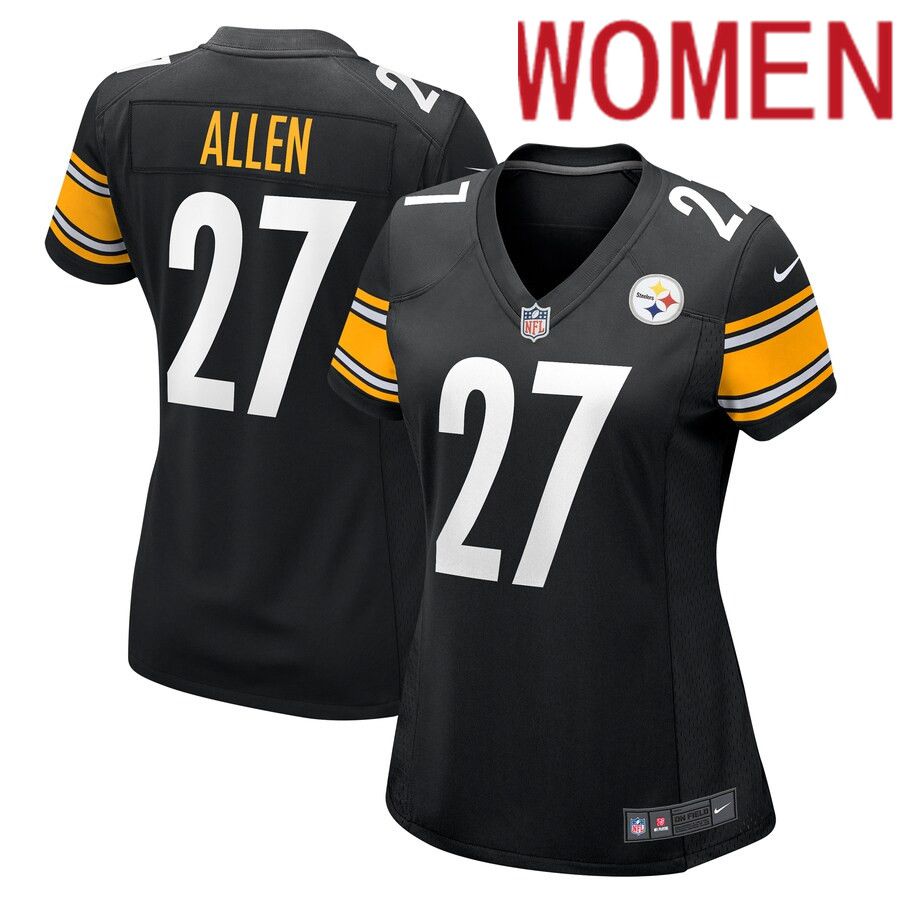 Women Pittsburgh Steelers #27 Marcus Allen Nike Black Game NFL Jersey->women nfl jersey->Women Jersey